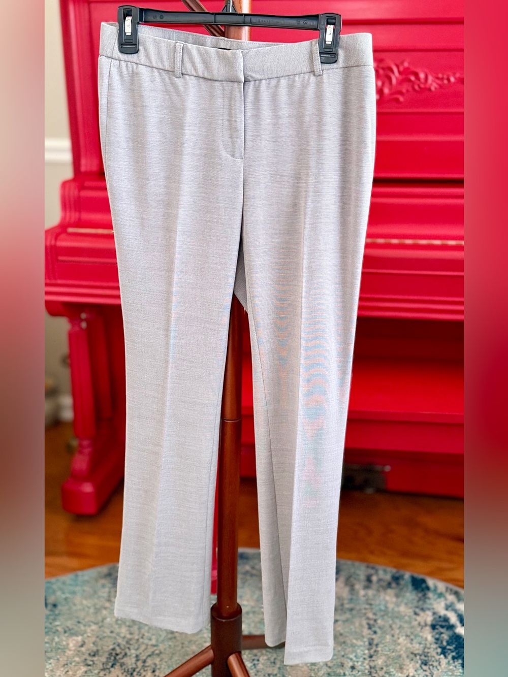 Petite Amanda & Chelsea Olivia Light Gray Women's Dress Crop Trousers NWOT